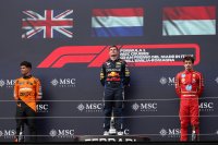 podium Imola: Norris - Verstappen - Leclerc