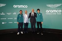 Fernando Alonso, Adrian Newey, Lawrence Stroll en Lance Stroll